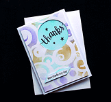 Swirly Thanks - Handcrafted Thank you Card - dr16-0055